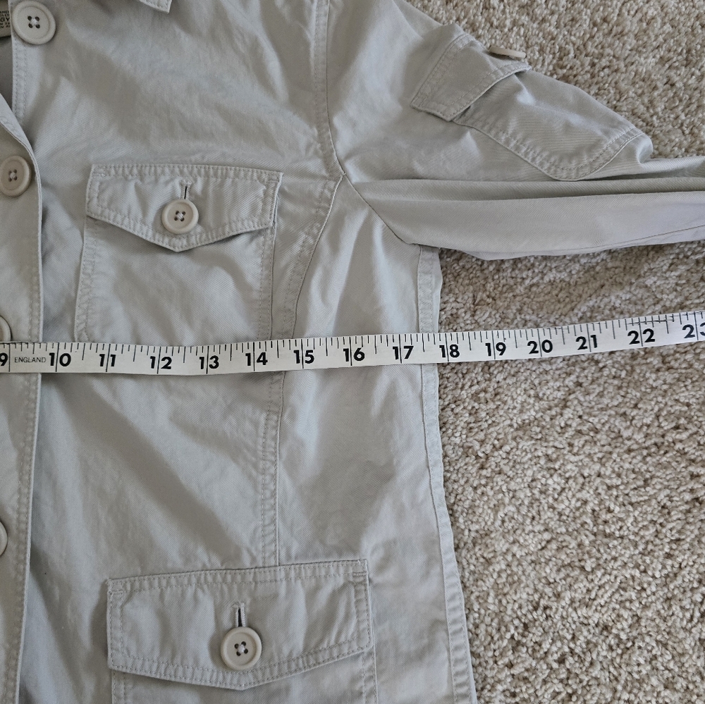 LL BEAN Womens M light beige jacket 100% cotton lightweight button up - Picture 4 of 7
